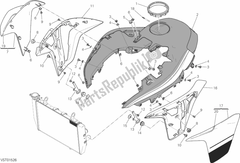 All parts for the 34a - Fairing of the Ducati Multistrada 1200 S Pikes Peak Thailand 2017